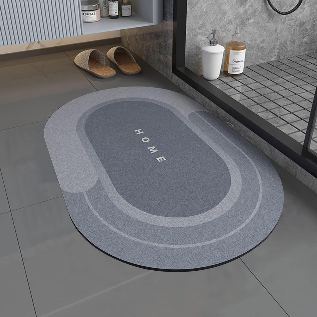 Super Absorbent Non-Slip Quick-Dry Oval Bath Mat